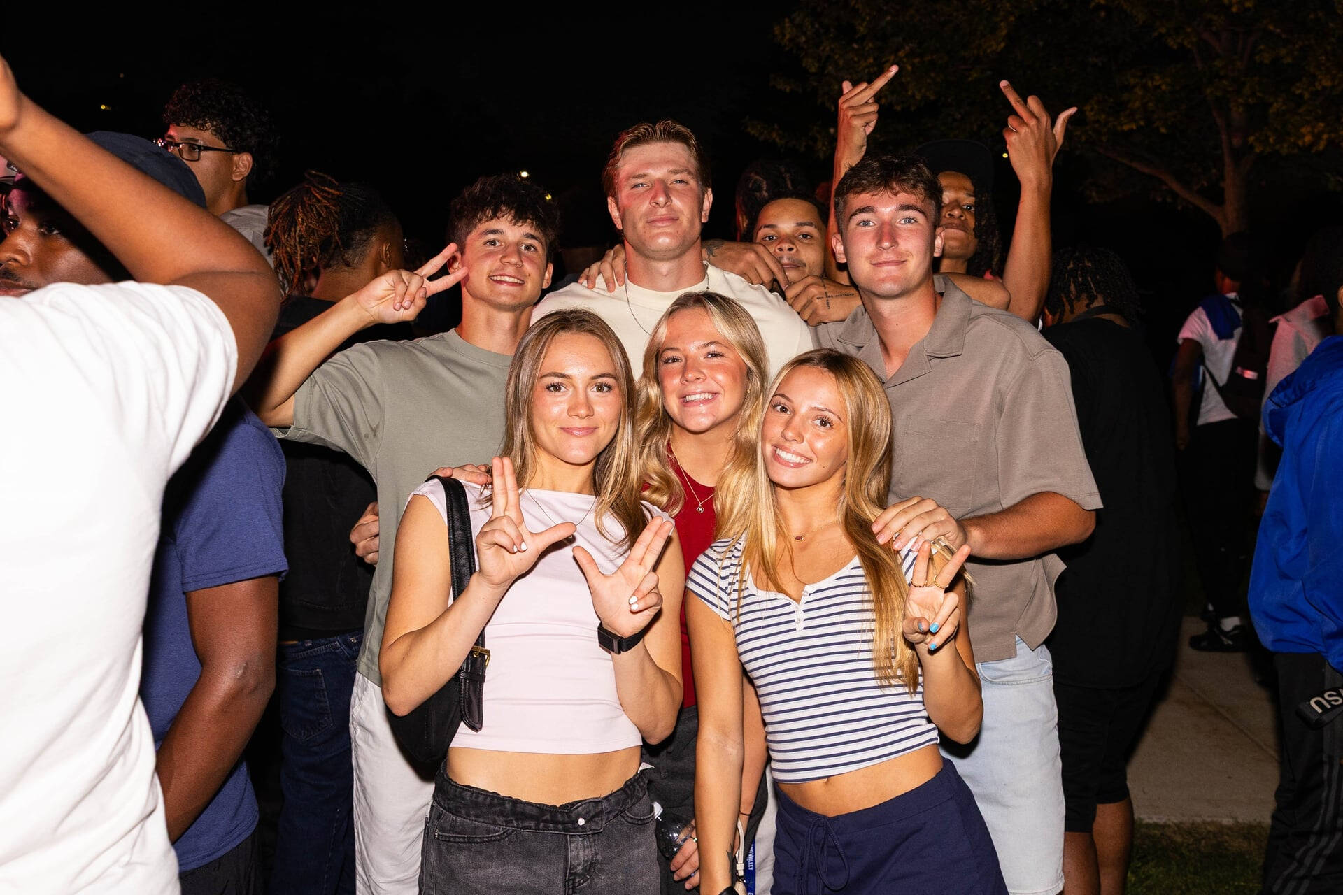 students smiling and posing during Laker Kickoff